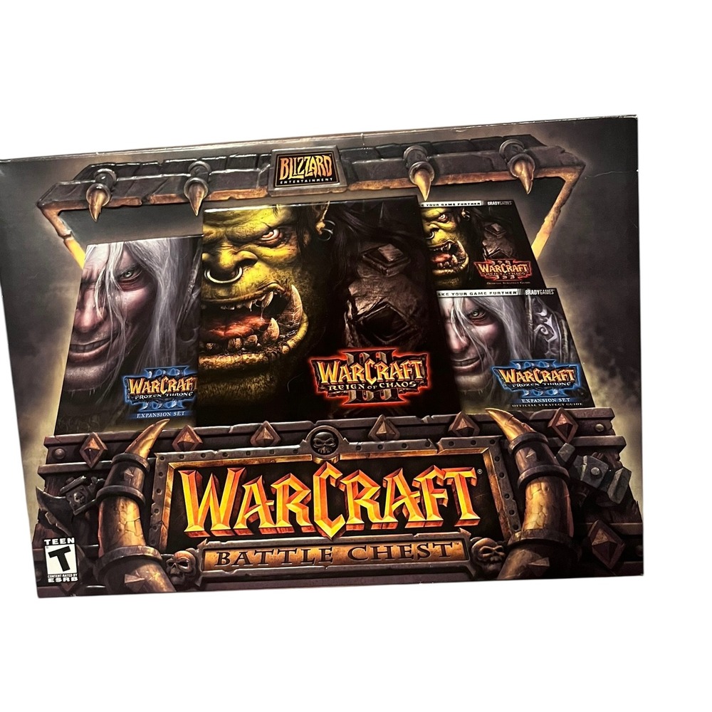 Warcraft III 3 Battle Chest PC‎ Blizzard Reign of Chaos Frozen Throne Guides Box